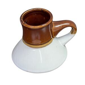 Vintage Stoneware Mariner Travel Mug No Spill Dashboard Brown Beige Sailor